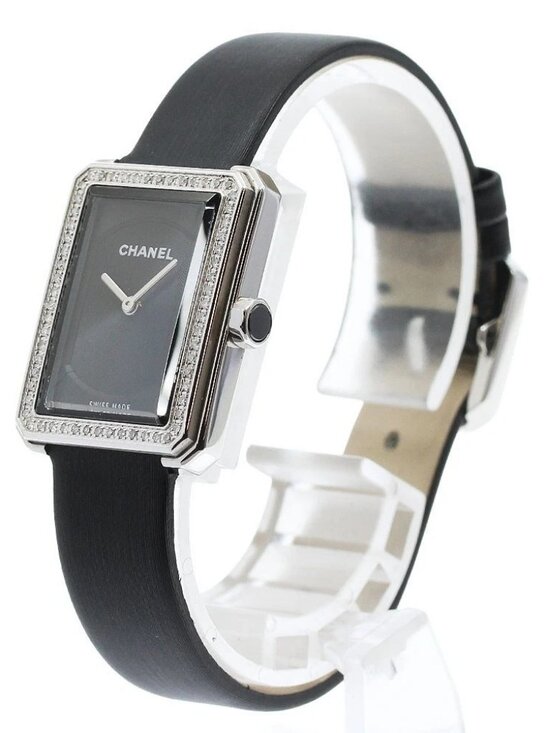 CHANEL boy friend H4883 Diamond Bezel black Dial Quartz Ladies Watch_960138